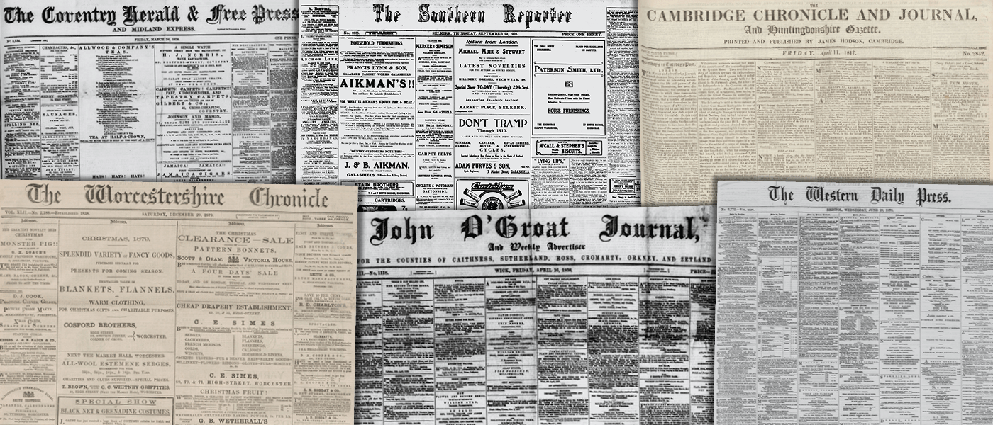 Various source media, British Library Newspapers, Part V: 1746–1950!''