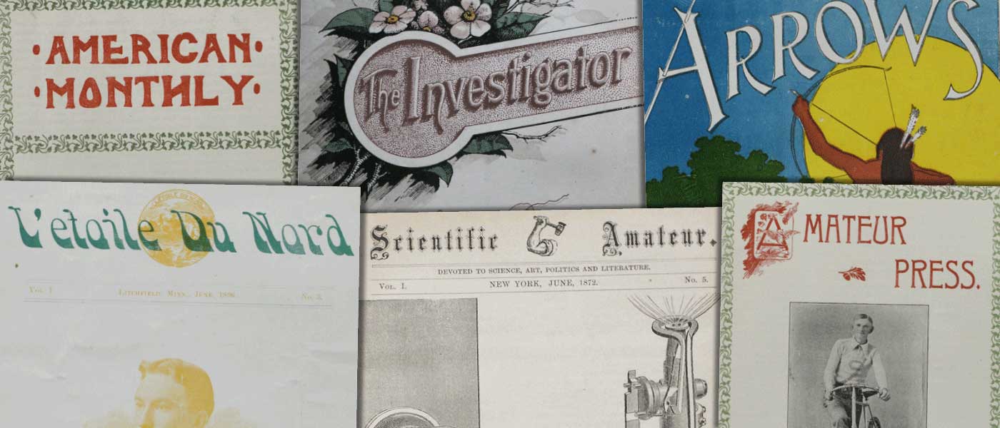 19世紀アメリカのアマチュア新聞より紙面画像のコラージュ