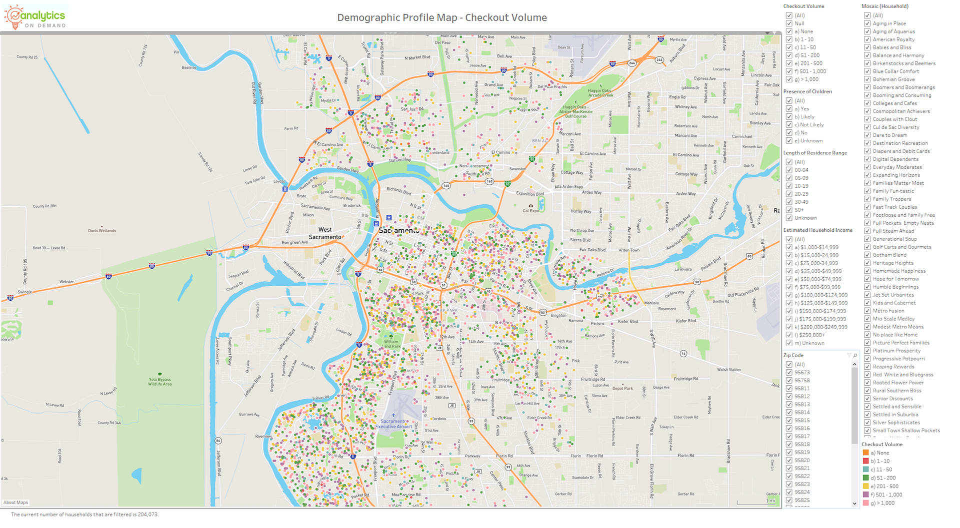 Pictured here is the Tableau Reader output.